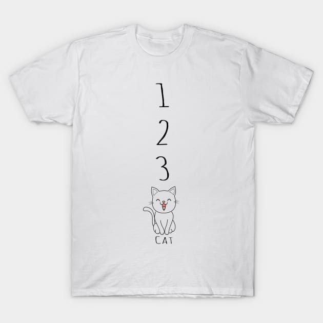 One Two Three Cat T-Shirt by Traditional-pct